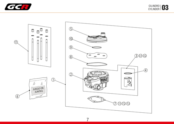 Segment GCR / GCR piston ring